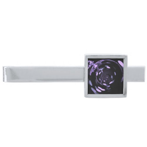 Stretched Bokeh X_Ray Skeleton _ Purple  Silver Finish Tie Bar