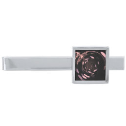 Stretched Bokeh X-Ray Skeleton - Red Silver Finish Tie Bar