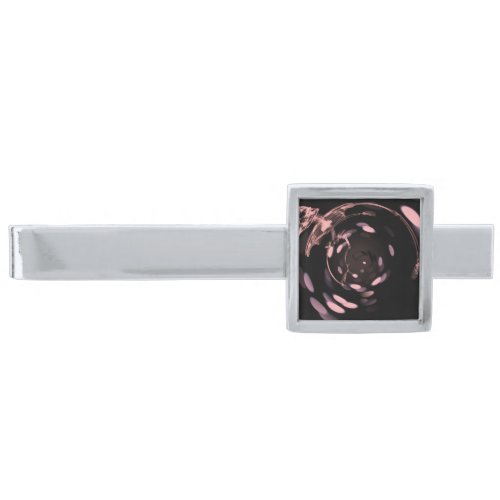 Stretched Bokeh X_Ray Skeleton _ Red Silver Finish Tie Bar