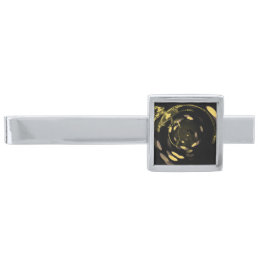 Stretched Bokeh X-Ray Skeleton - Yellow Silver Finish Tie Bar