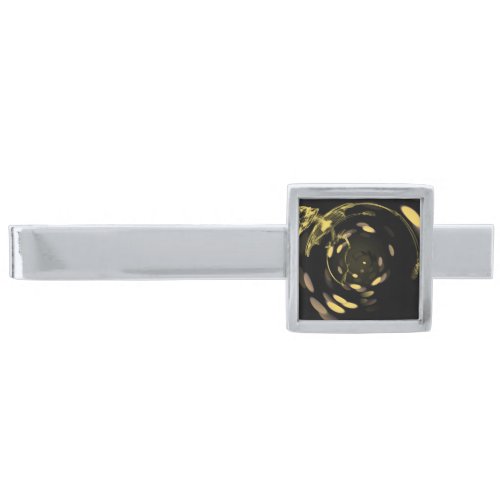 Stretched Bokeh X_Ray Skeleton _ Yellow Silver Finish Tie Bar