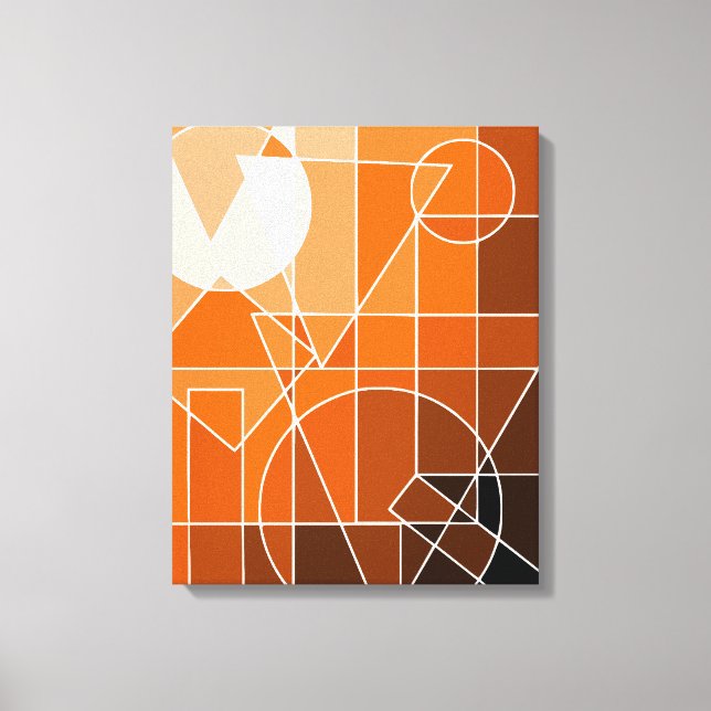 Stretched Canvas 2D art Monochromatic Orange Color Print (Front)
