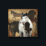 Stretched Canvas Print<br><div class="desc">Legends Print 
Legends of the South Steens.  Shaman,  followed by (clockwise) black band stallion,  Sox...  Spitfire (RIP 2013),  stallion Honor (MIA 2016),  and One-eared Jack (aka Jack).</div>