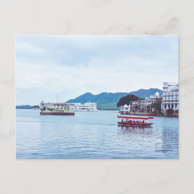 Stretched Canvas Print - Beautiful Lake Palace Pos Postcard (Front)