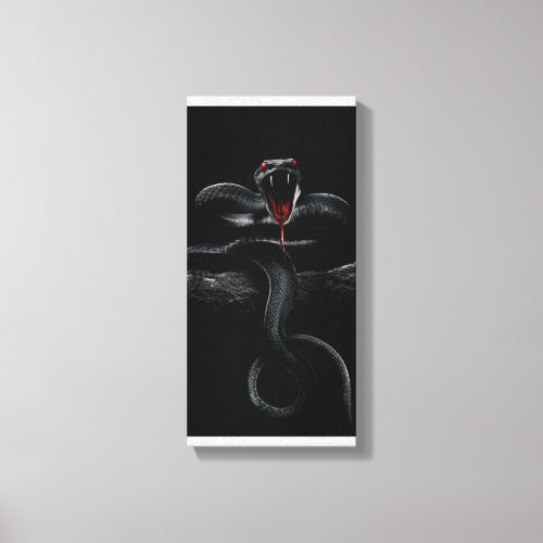 Stretched Canvas Print Black Mamba Snake Edition