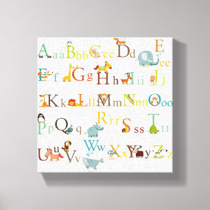 Stretched Canvas Print - Colorful Alphabet Print