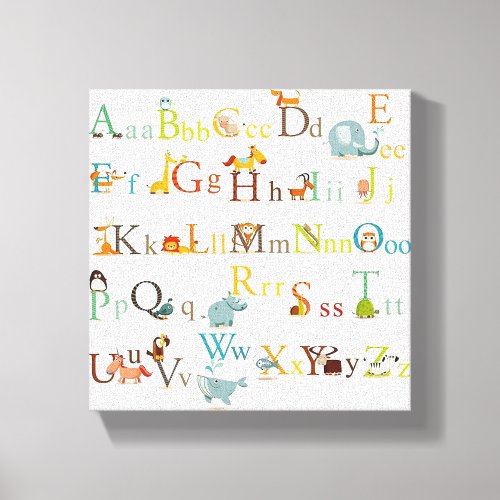 Stretched Canvas Print _ Colorful Alphabet Print 