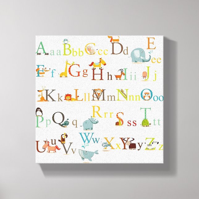Stretched Canvas Print - Colorful Alphabet Print  (Front)