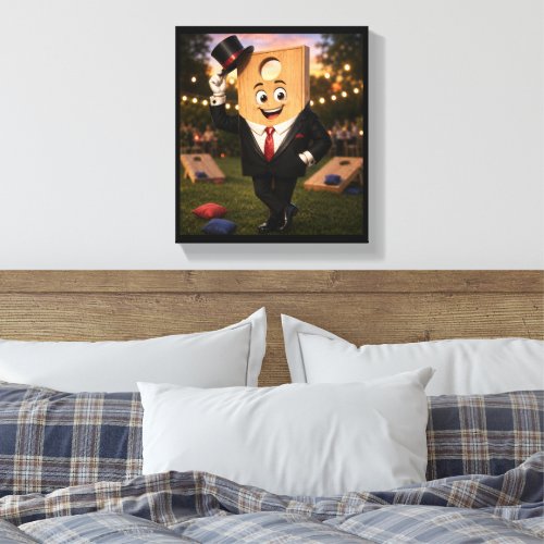 Stretched Canvas Print Cornhole Man