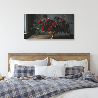Stretched Canvas Print Dark Florals