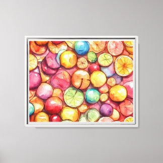 Stretched Canvas Print (fruits)
