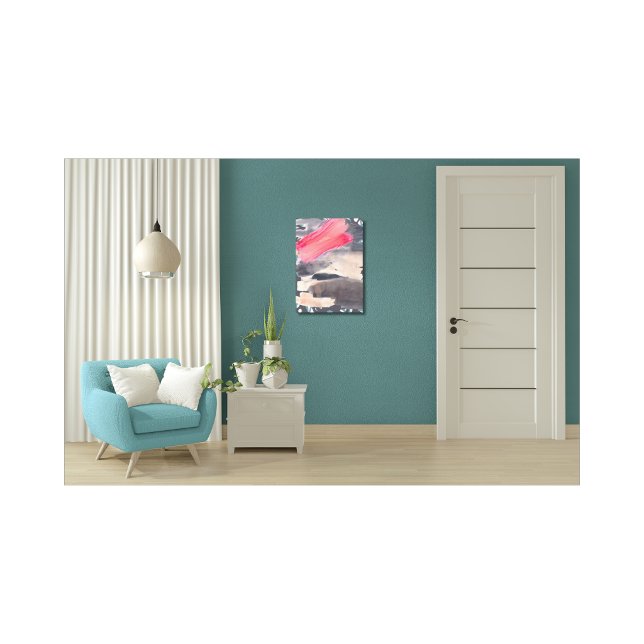 Stretched Canvas Print Gray Red Abstract Collage (Creator Uploaded)