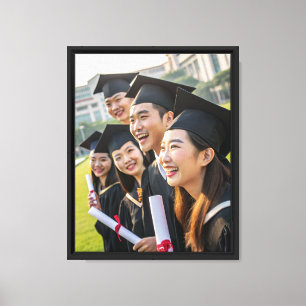 Stretched Canvas Print in Black Wood Frame