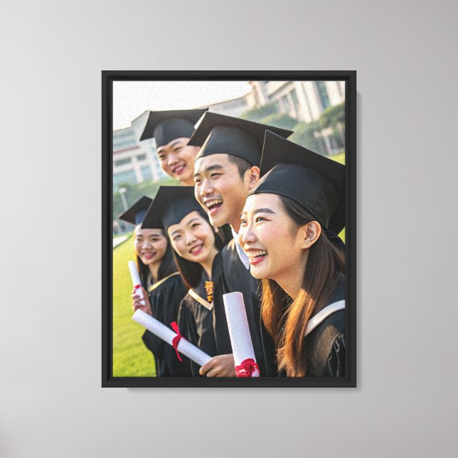 Stretched Canvas Print in Black Wood Frame (Front)