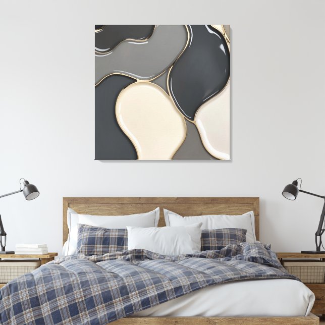 Stretched canvas print in stylish graphic (Insitu(Bedroom))