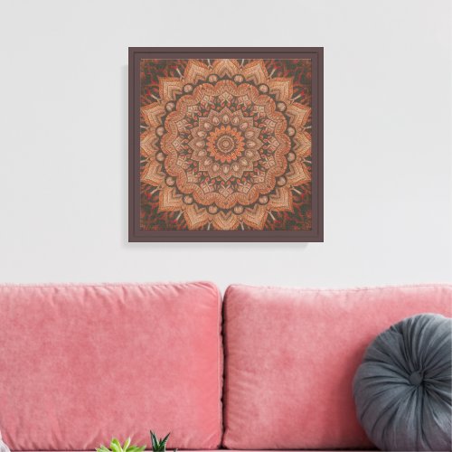 Stretched Canvas Print Intricate Bohemian Mandala 