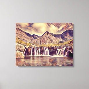 Stretched Canvas Print isle of skye fairy pools 