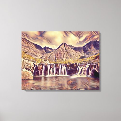 Stretched Canvas Print isle of skye fairy pools 