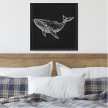 Stretched Canvas Print Modern Geometric Whale