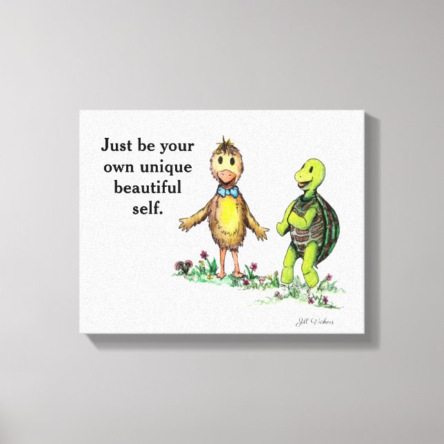 Stretched Canvas Print of Duck and Turtle Friends (Front)