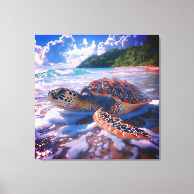 Stretched Canvas Print of Ocean Turtle (Front)
