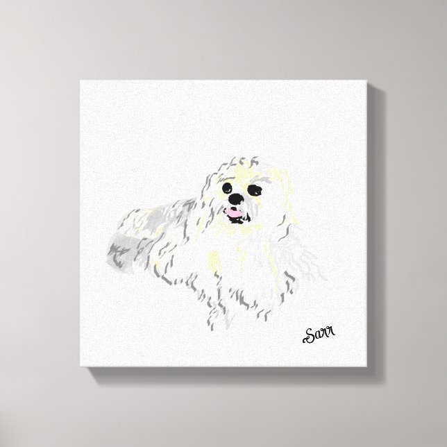 Stretched Canvas Print :  Pomeranian Puppy (Front)