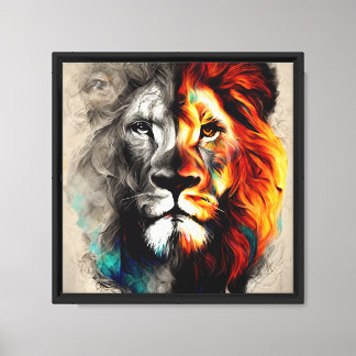 Stretched Canvas Print The Lion of Dual Realms