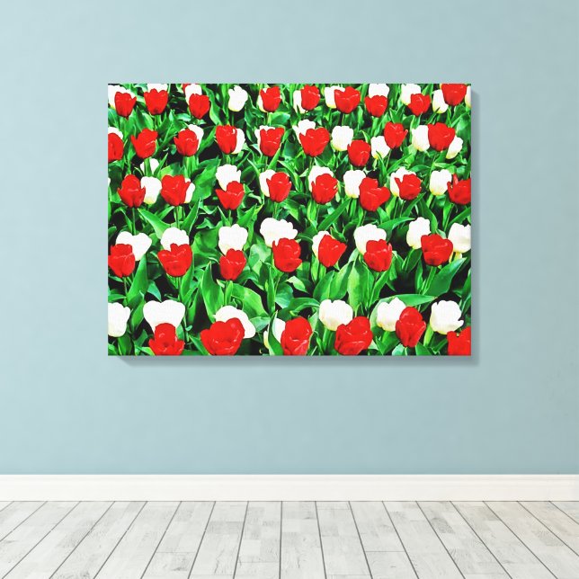 Stretched Canvas Print tulips  (Insitu(Wood Floor))