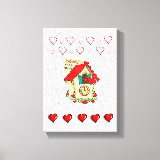 Stretched Canvas Print Valentine's Day Bird (Front)
