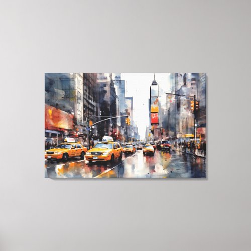 Stretched Canvas Print with New York City