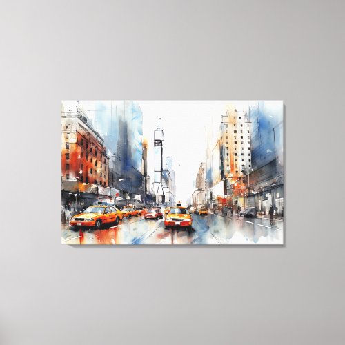 Stretched Canvas Print with New York City