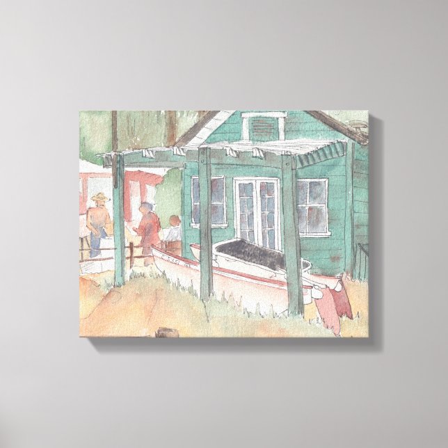 Stretched Canvas "Watercolor Sketch/Crystal Cove Print (Front)