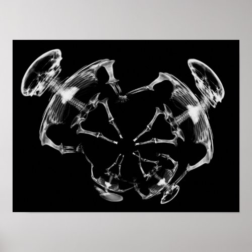 Stretched X_Ray Skeleton Family BW Poster