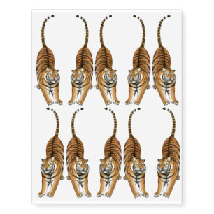 Stretching Bengal Tiger Temporary Tattoo