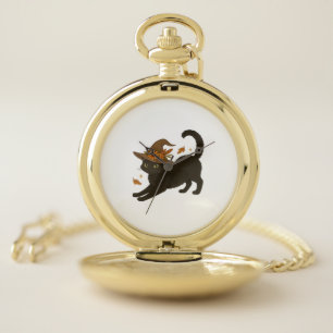 Stretching Black Cat – Witchy Autumn Classic T-Shi Pocket Watch