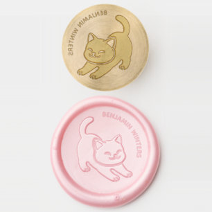 Stretching Cat Custom Name V2 Wax Seal Stamp