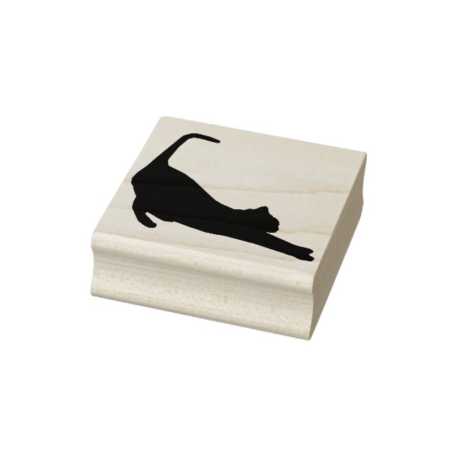 Stretching cat silhouette art stamp (Stamp)