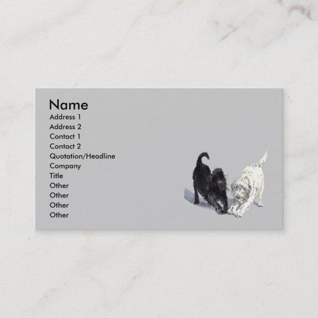 Stretching Labradoodles Business Cards (Front)