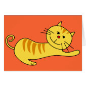 Stretching Lazily Cat Blank Card (Front Horizontal)