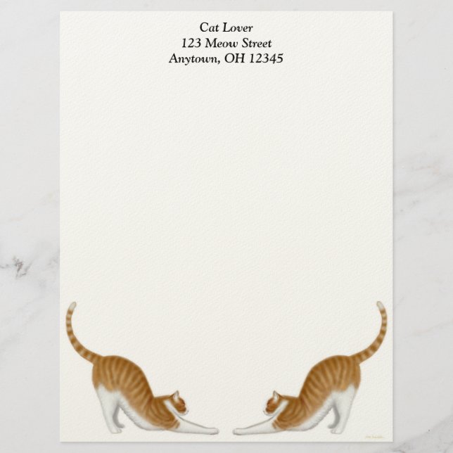 Stretching Tabby Cats Letterhead (Front)