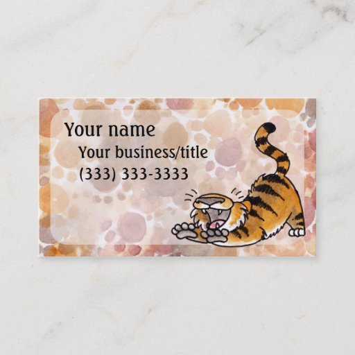 Customizable Stretching Tiger Business Card