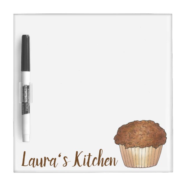 Streusel Crumb Muffin Baked By Bakery Baker Food Dry Erase Board (Front)
