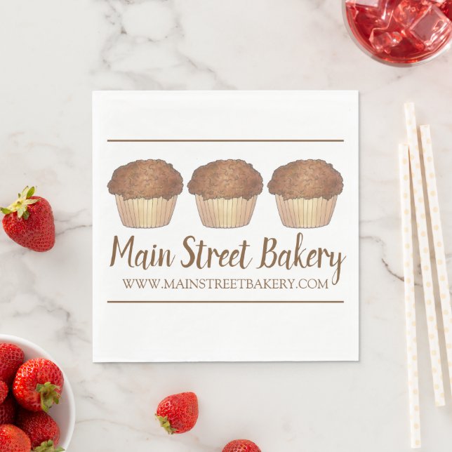 Streusel Crumb Muffin Baked By Bakery Baker Food Napkins (Insitu)