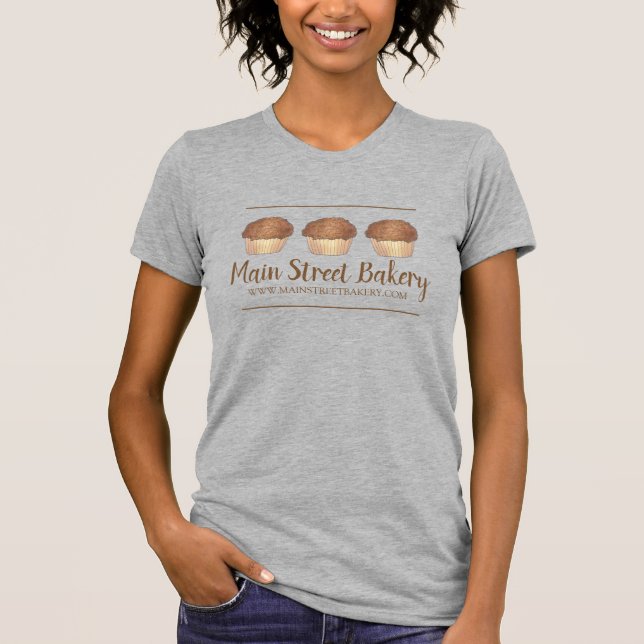Streusel Crumb Muffin Baked By Bakery Baker Food T-Shirt (Front)