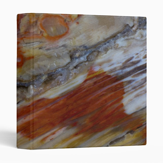 Striated Petrified Wood 3 Ring Binder (Front/Spine)