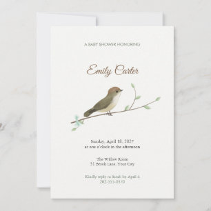 Striated Thornbill Bird Baby Shower Invitation