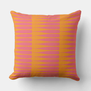 Striation Pink and Orange Stripe Throw Pillow