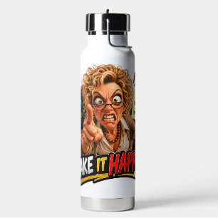 Strict Teacher Make It Happen Sticker Water Bottle