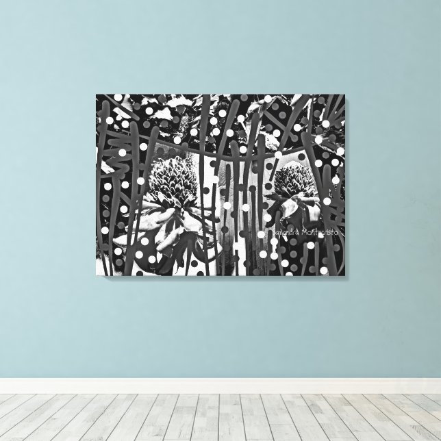 Strictly Black & White DUO Stretched Canvas Print (Insitu(Wood Floor))