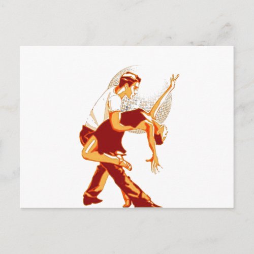 Strictly Salsa Couple Dancing With Glitter Ball 2 Postcard